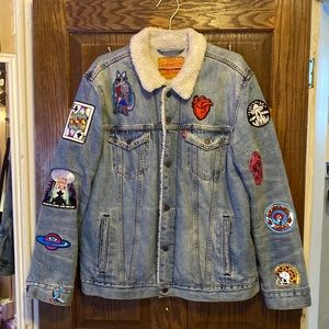 🚨RARE VINTAGE🚨levi’s vintage patchwork trucker jacket